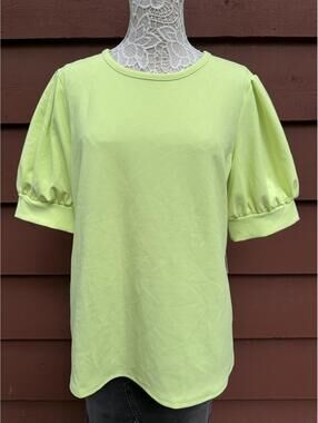 NWT Worthington Lime Green Puff Sleeve Tee